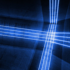 Blue light lines, 3d render illustration