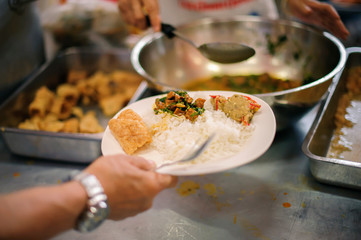 Feeding concept, Food donation, Helping people in society