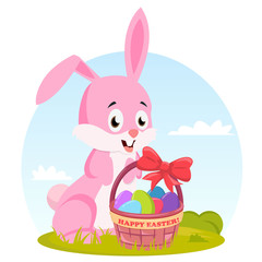 Easter bunny with egg basket