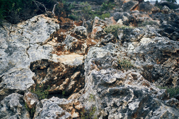 Stones, pebles and rocks on Greek beaches on the island Kefalonia