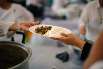 Feeding concept, Food donation, Helping people in society