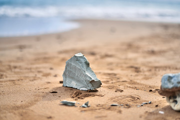 Stones, pebles and rocks on Greek beaches on the island Kefalonia