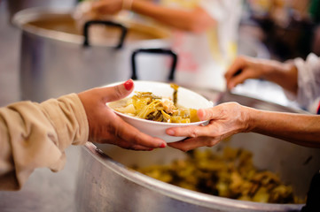 Charity food for the poor people to enjoy eating