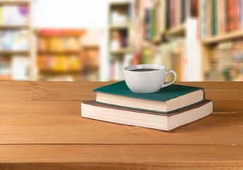 Old books on dark  background
