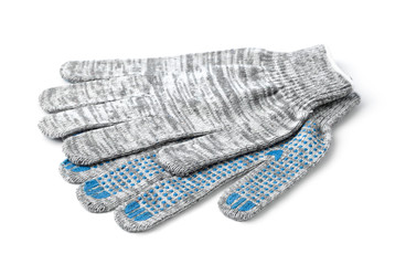 Pair of cotton knitted work gloves