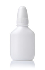 Front view of small blank plastic bottle