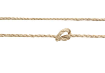 Twine rope with knot isolated.