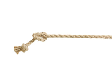 Twine rope with knot isolated.