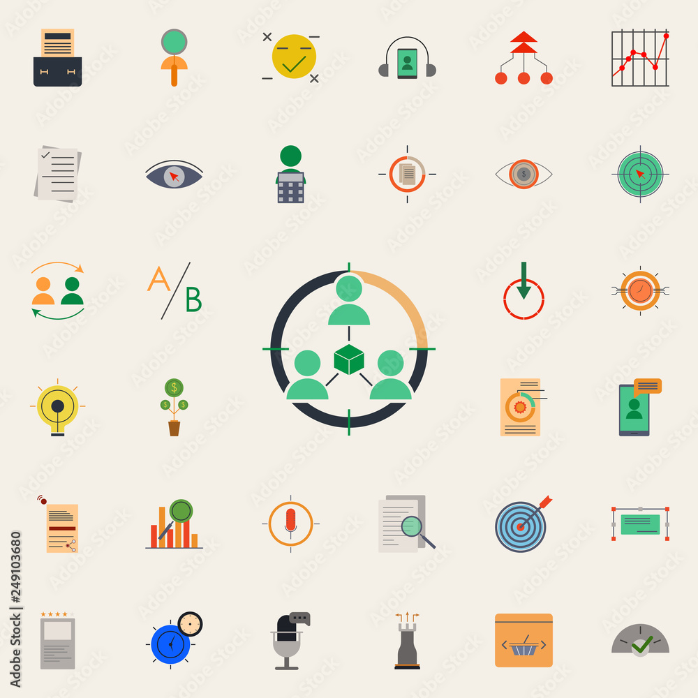 Poster colored social networking icon. marketing and business and digital marketing icons universal set for