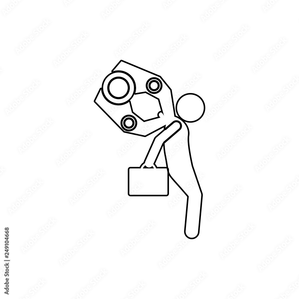 Poster to be fired robotic icon. element of poor peaple for mobile concept and web apps icon. thin line ico