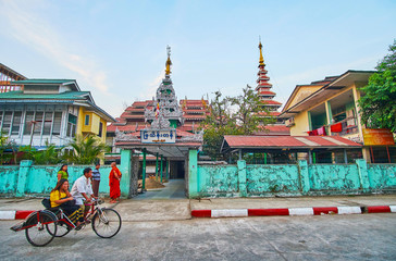 The Buddhist monasteries in Yangon, Myanmar