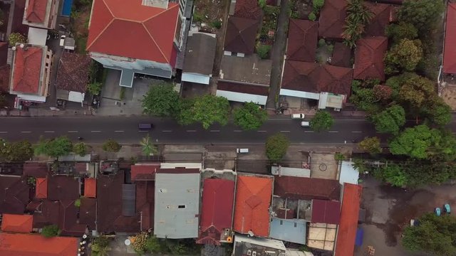 Kuta town aerial near the beach, Bali