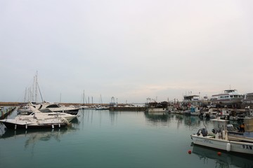 Fototapeta premium Marina with anchored boats