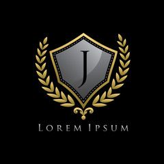 Golden Shield Luxury J Letter Logo