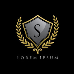 Golden Shield Luxury S Letter Logo