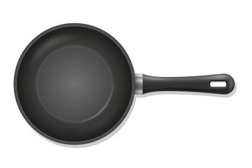 frying pan for fry food on fire stock vector illustration