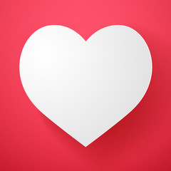 White heart shape , paper cut