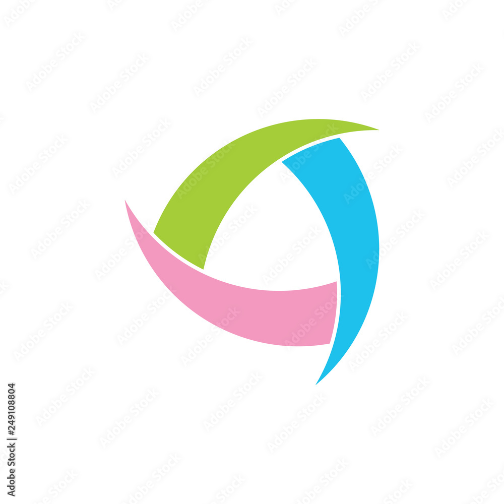Poster circle curves colorful connect object logo