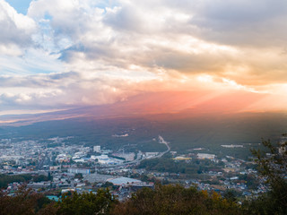 Mount Fuji and Fujiyoshida town