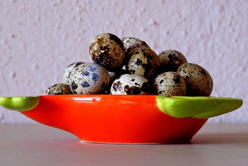 quail eggs in basket