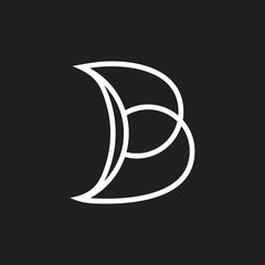 letter b geometric line logo vector