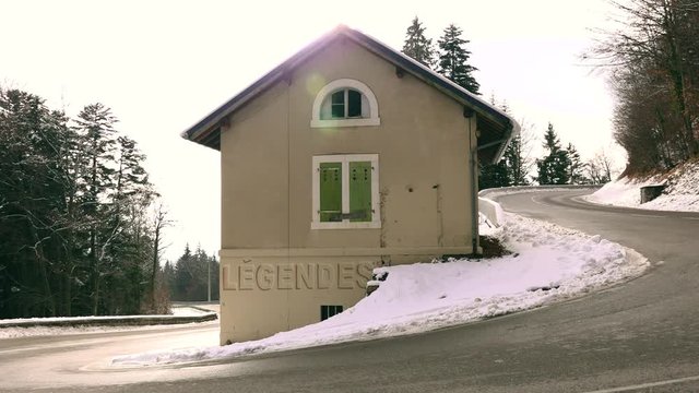 Cool building next to Napoleon's watering place in the Jura mountains near Gex