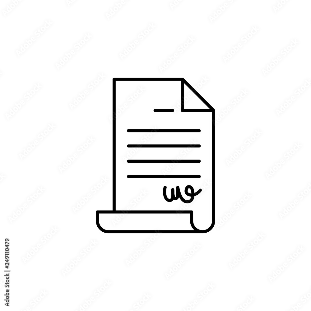 Poster contract, document, paper icon. element of human resources for mobile concept and web apps illustrat