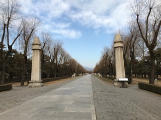 Fototapeta na wymiar Road to Imperial Tombs in China