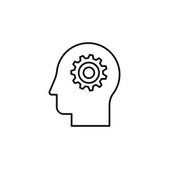 intelligence, gear, head icon. Element of Human resources for mobile concept and web apps illustration. Thin line icon for website design and development, app development