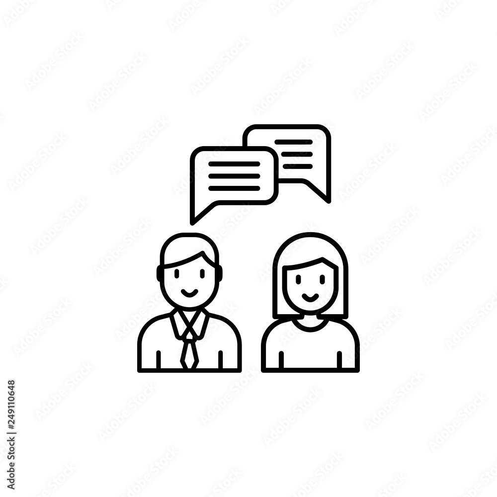 Poster conversation, chat, people icon. element of human resources for mobile concept and web apps illustra