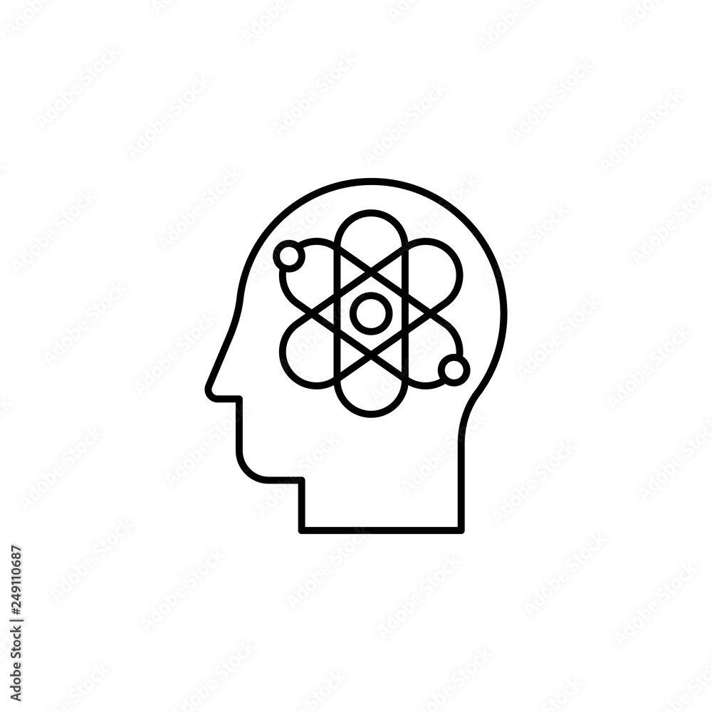 Poster knowledge, mind, intelligence icon. element of human resources for mobile concept and web apps illus