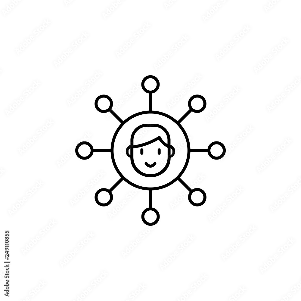 Aufkleber networking, connection, social media icon. element of human resources for mobile concept and web app