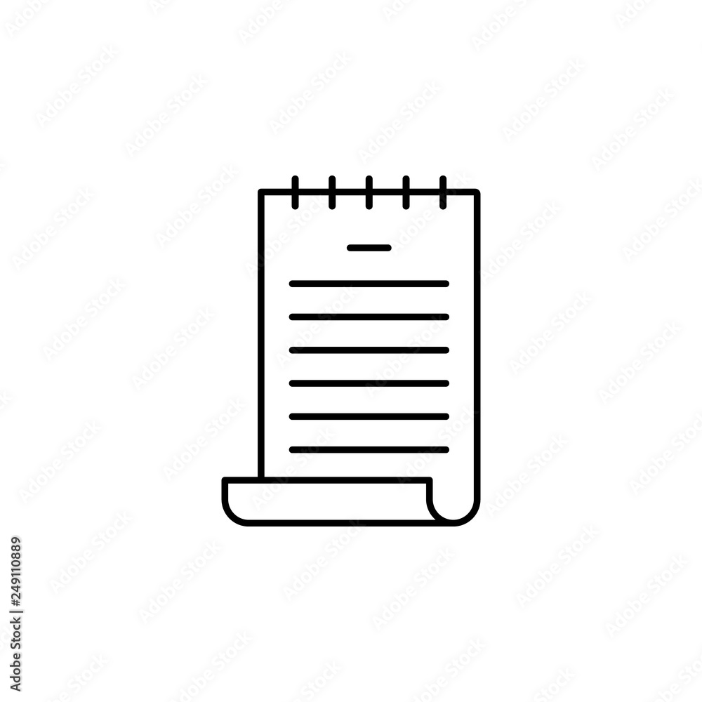 Poster note, notepad, writing icon. element of human resources for mobile concept and web apps illustration