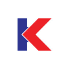 letter k simple geometric arrow logo vector