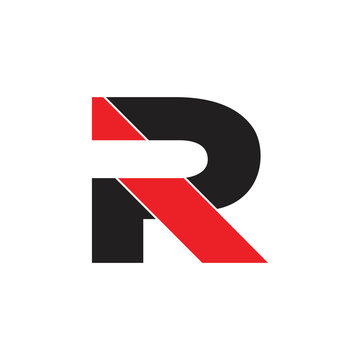 letters pr simple geometric logo vector