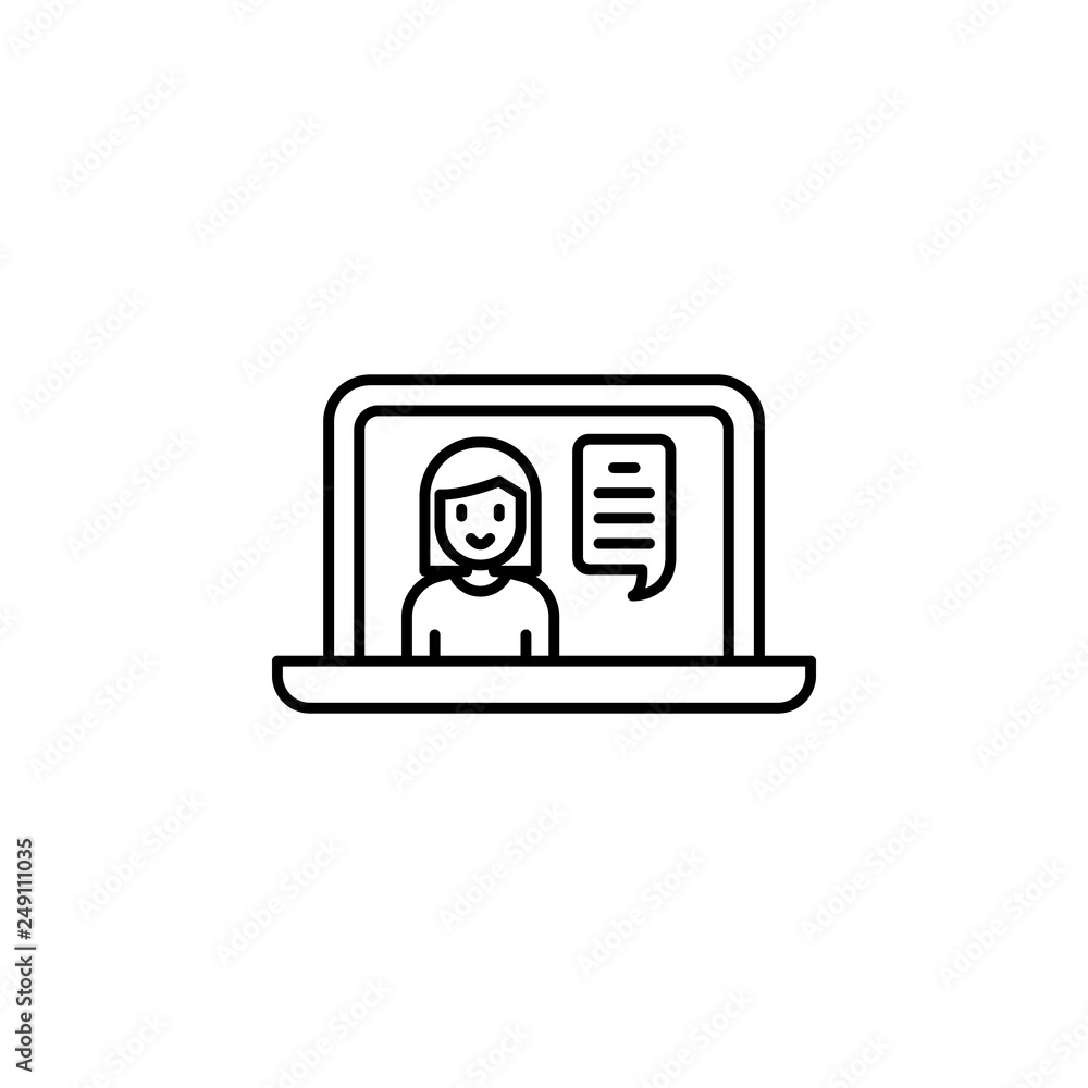 Aufkleber video conference, interview, boss icon. element of human resources for mobile concept and web apps i