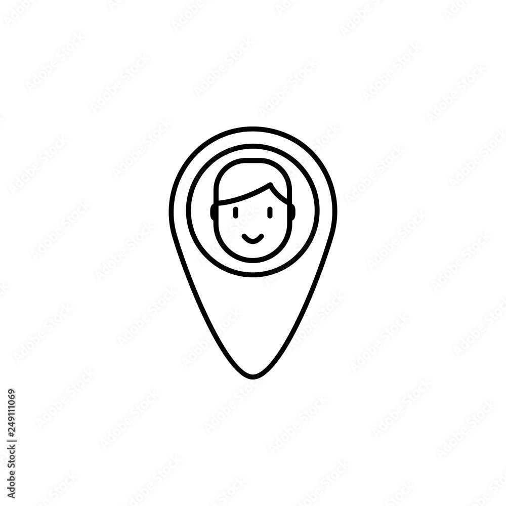 Aufkleber location, user, place, map icon. element of human resources for mobile concept and web apps illustra