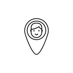 location, user, place, map icon. Element of Human resources for mobile concept and web apps illustration. Thin line icon for website design and development, app development