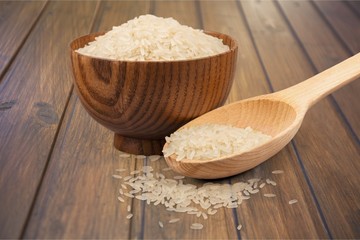 Heap of uncooked rice