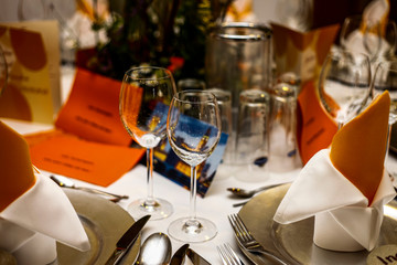 close up of a table set for dinner
