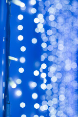 Blue abstract background . Led lights with bokeh background. Flashing lights