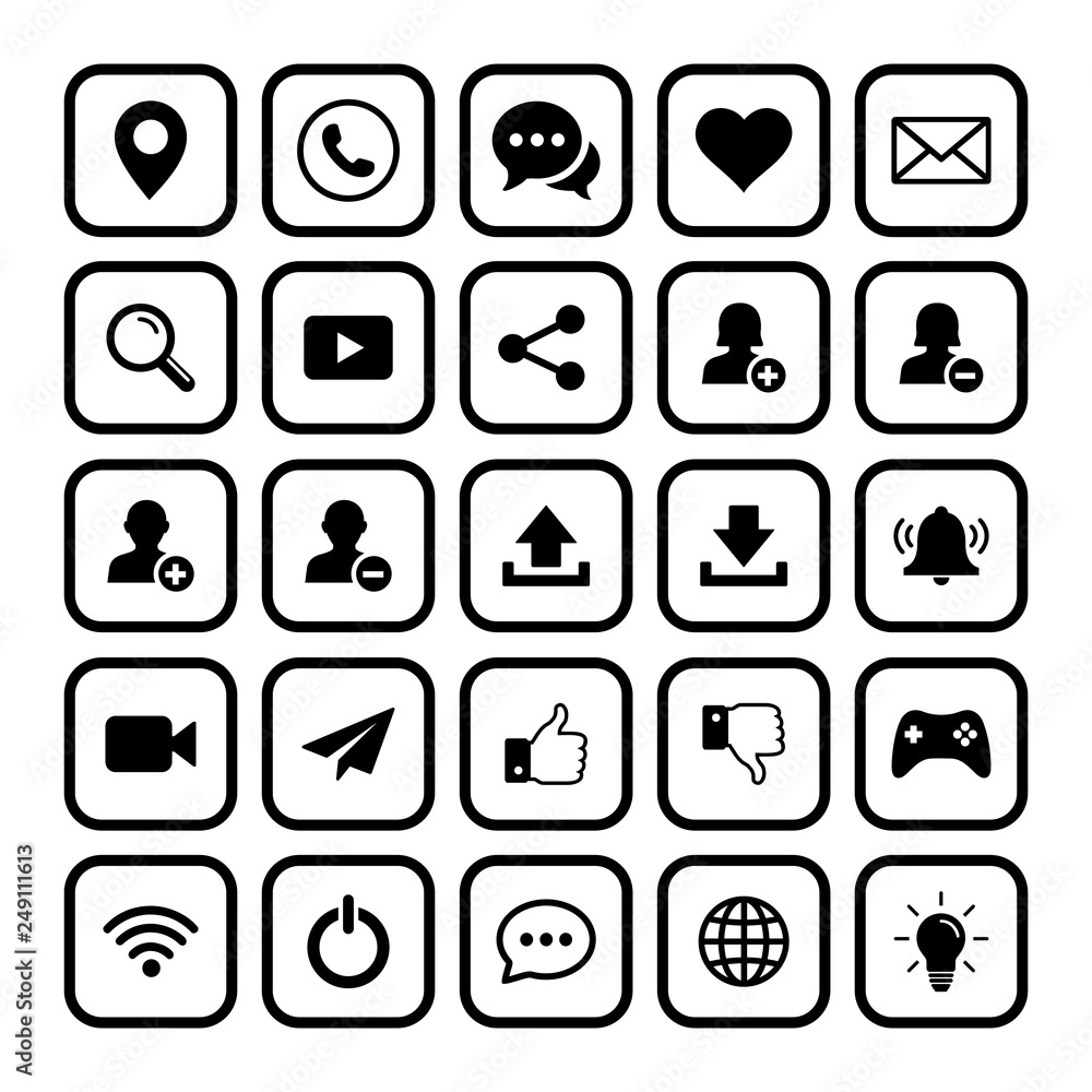 Poster web icon set. set of web icon symbol vector