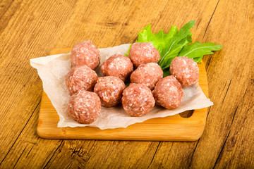 Raw meat balls
