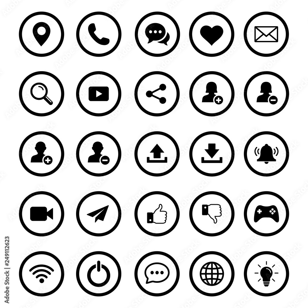 Poster web icon set. set of web icon symbol vector