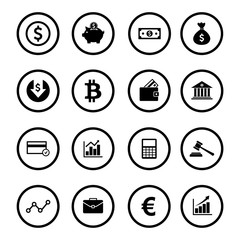 money icon set, finance icon set symbol vector