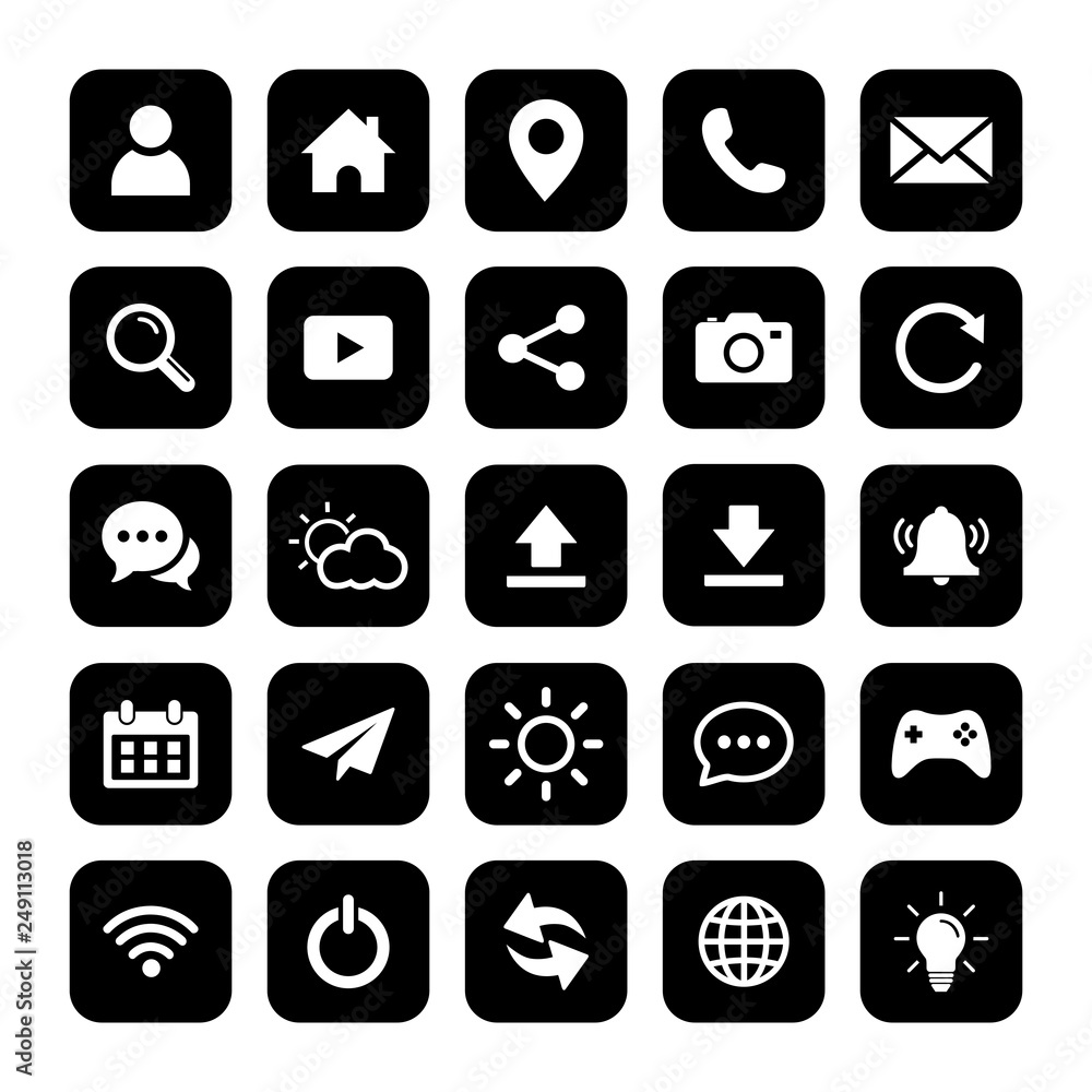 Poster web icon set. set of web icon symbol vector