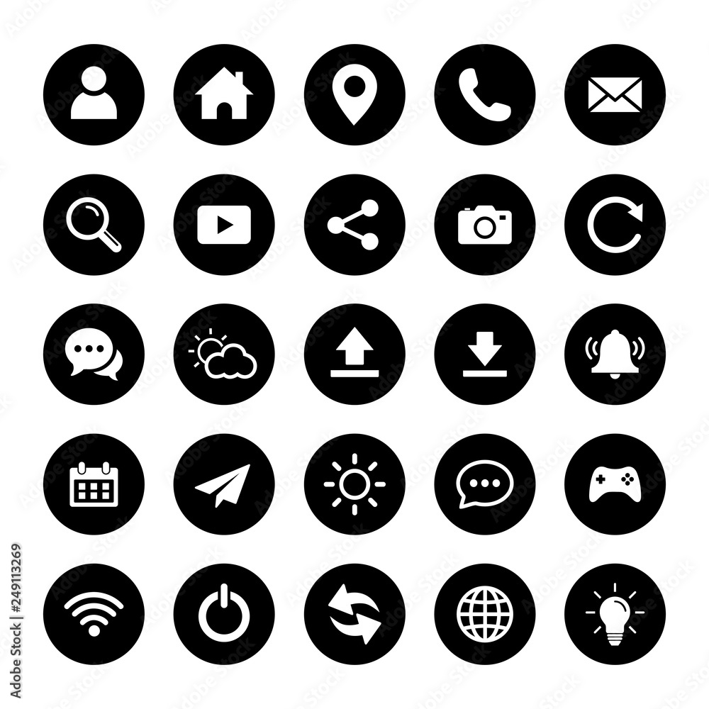 Poster web icon set. set of web icon symbol vector