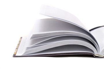 open book on white background