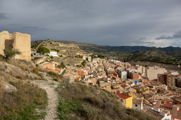 Naklejka premium Town view from the caste of Jijona or Xixona in Alicante province