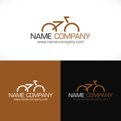 logo vélo design club cyclisme cycliste maron